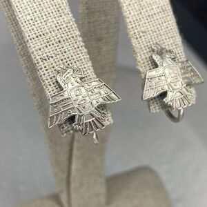 Genuine Vintage Thunderbird Sterling Silver Screwback Earring